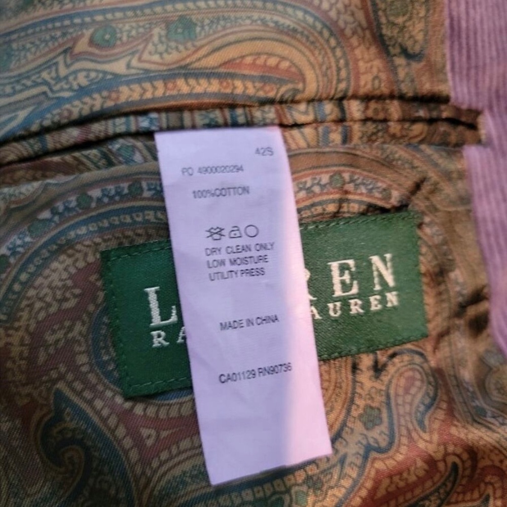 Ralph Lauren Purple Corduroy Blazer - Picture 7 of 12